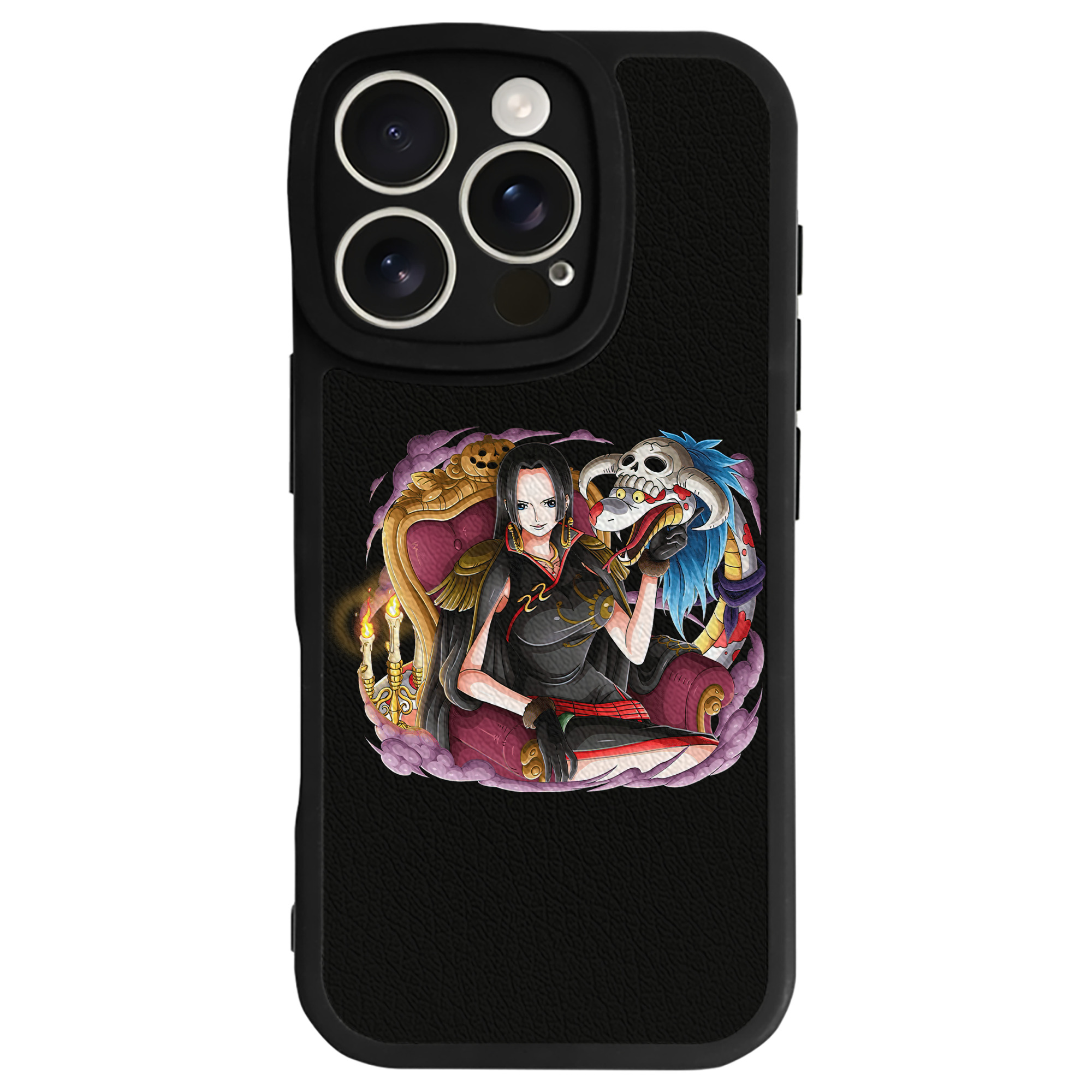 （画像用） ワンピース ボア・ハンコック ONE PIECE Boa·Hancock 【iPhone 16シリーズ対応】シリコンスマホケース（レザー調） 材質：シリコン